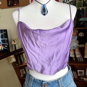 Lavender Satin Camisole Top